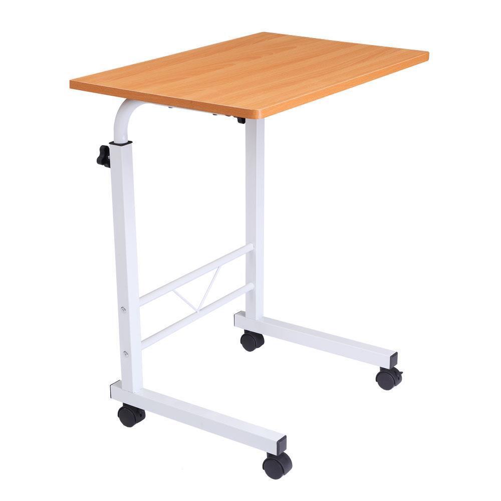 Portable 360° Rolling Mobile Laptop Desk Cart Adjustable Side Computer Table New