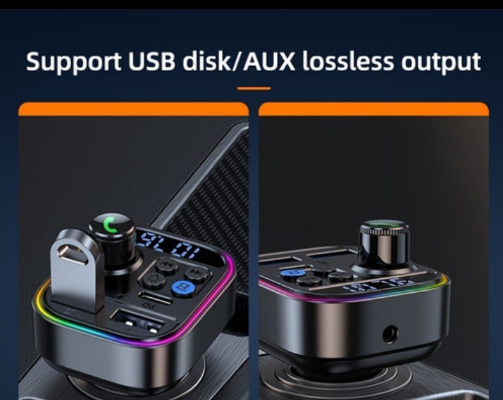 Wireless FM Transmitter for Car Wireless 5.3 Adapter Car Type C PD30W QC3.0 USB