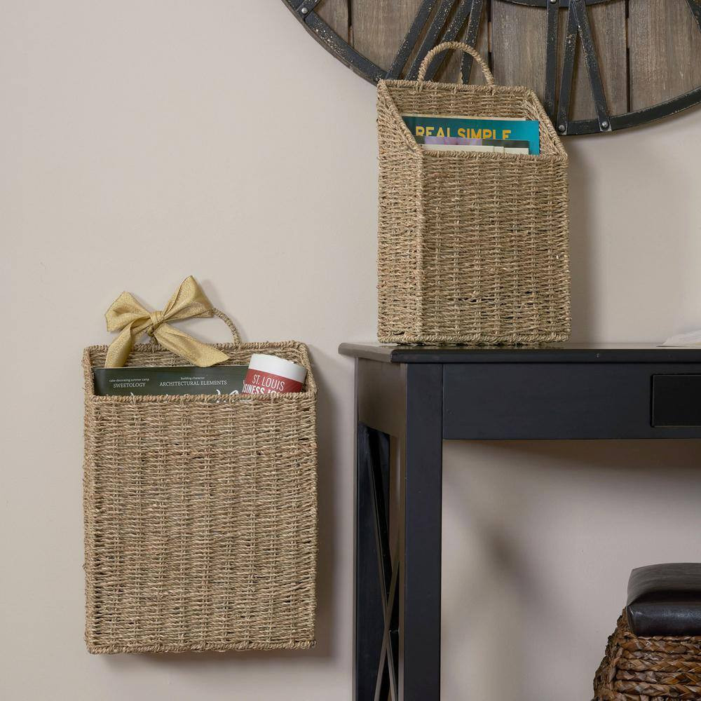 Seagrass Wicker Wall Basket Set