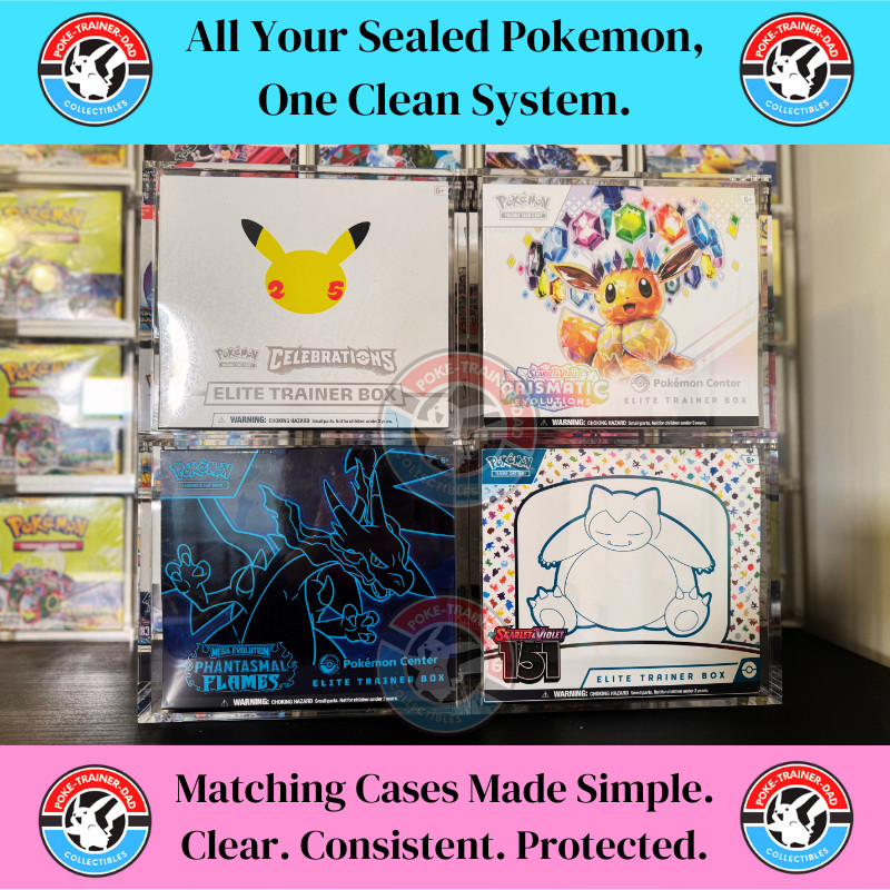 Pokemon ETB Display Case Acrylic Magnetic Protective ELITE TRAINER BOX