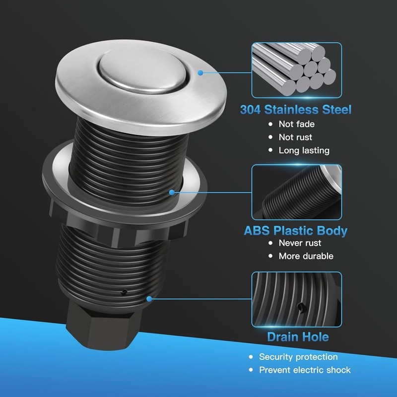 Garbage Disposal Air Switch Kit UL Certified Easy Install Universal Safe Durable