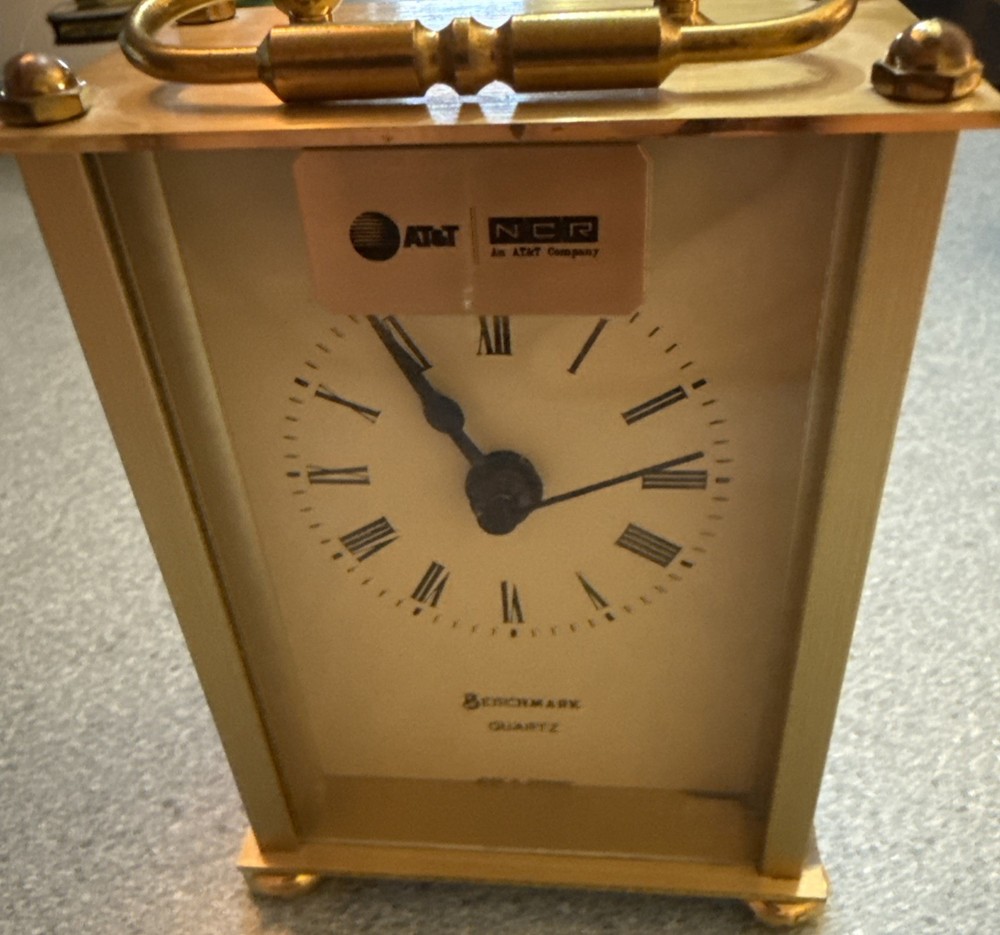 Benchmark Quartz Clock Brushed Brass Made In Germany