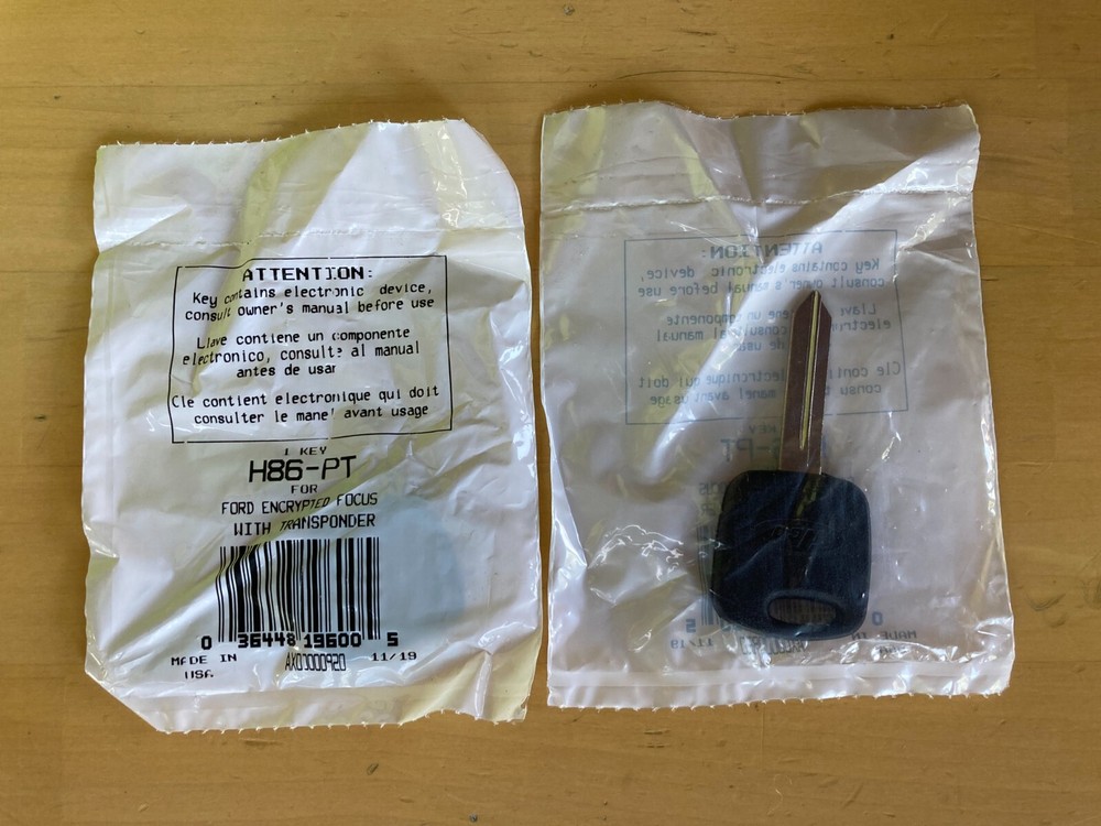 (2) H56-PT Ford Encrypted Focus w/ Transponder Key Blank