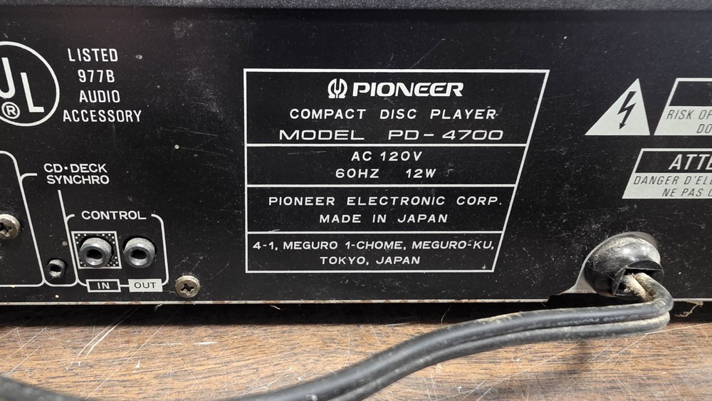 Pioneer PD-4700 CD Player