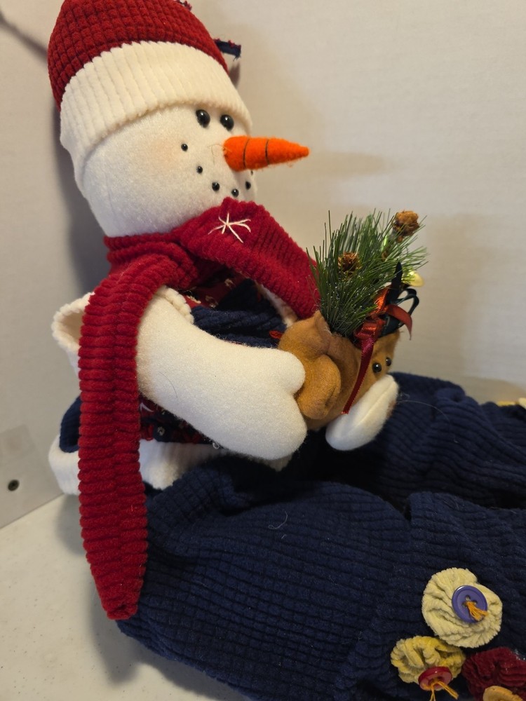 Snowman Draft Stopper Dressed 34" for Doors or Windows Nice