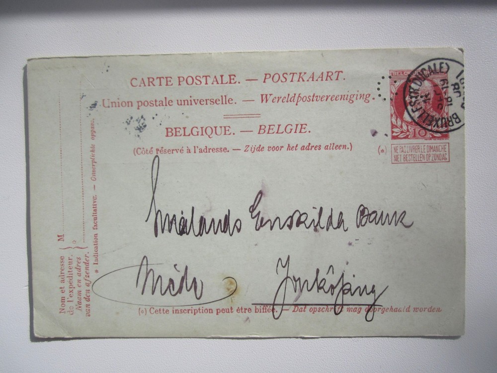1908 BELGIUM CARD