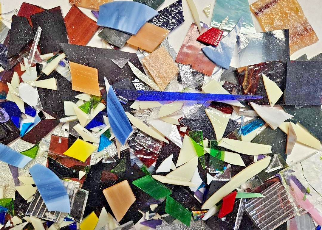 12 Pounds of Assorted Mosaic-Stained Glass Scrap