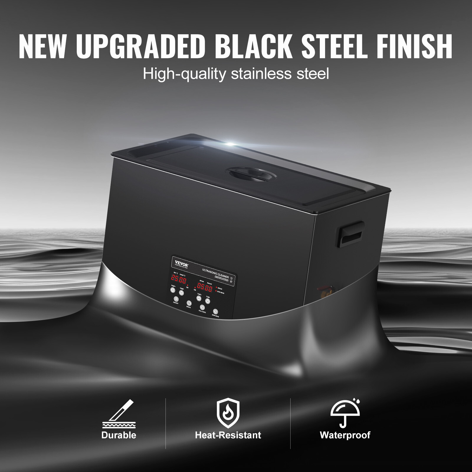 VEVOR Ultrasonic Cleaner 30L Cleaning Machine with Timer Heater & Basket 600W