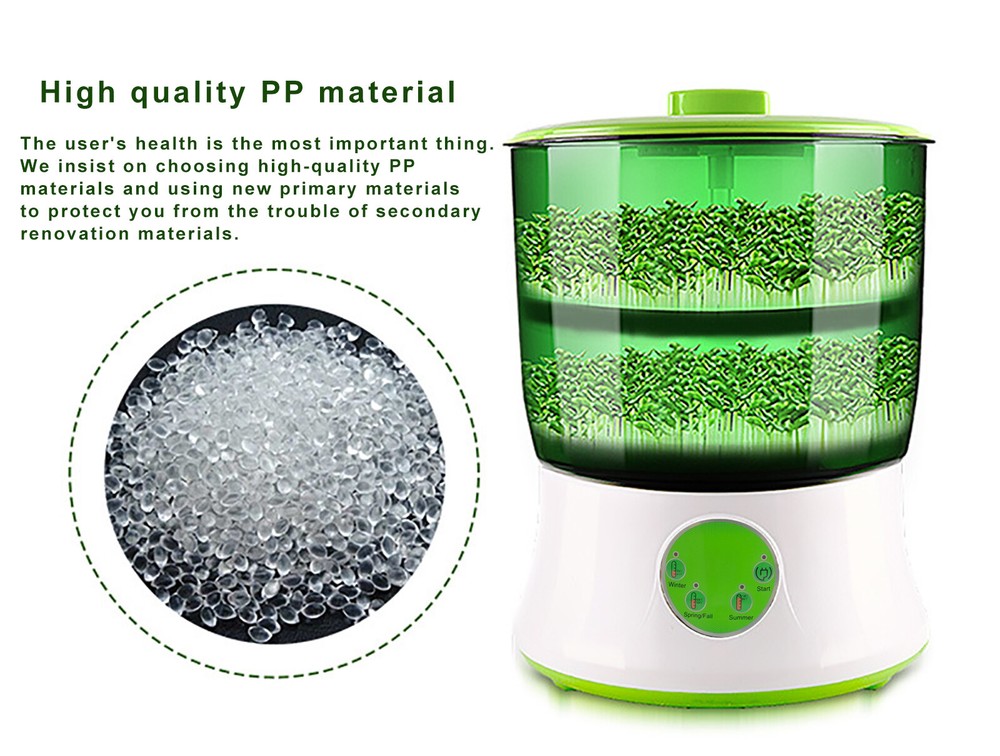 Bean Sprouts Machine Automatic Sprouts Growing Kit 2 Layers Auto Household Bean