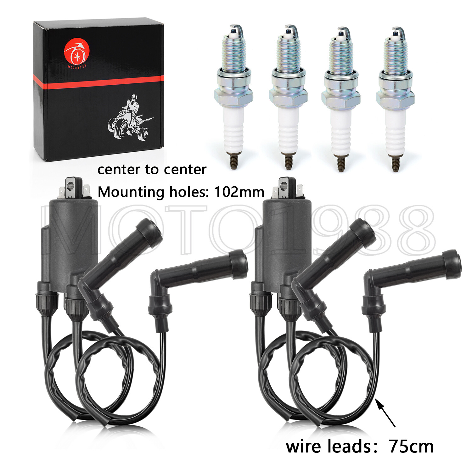 Ignition Coil Pack & spark plug + Cap For HONDA Goldwing 1200 GL1200 1984 - 1987