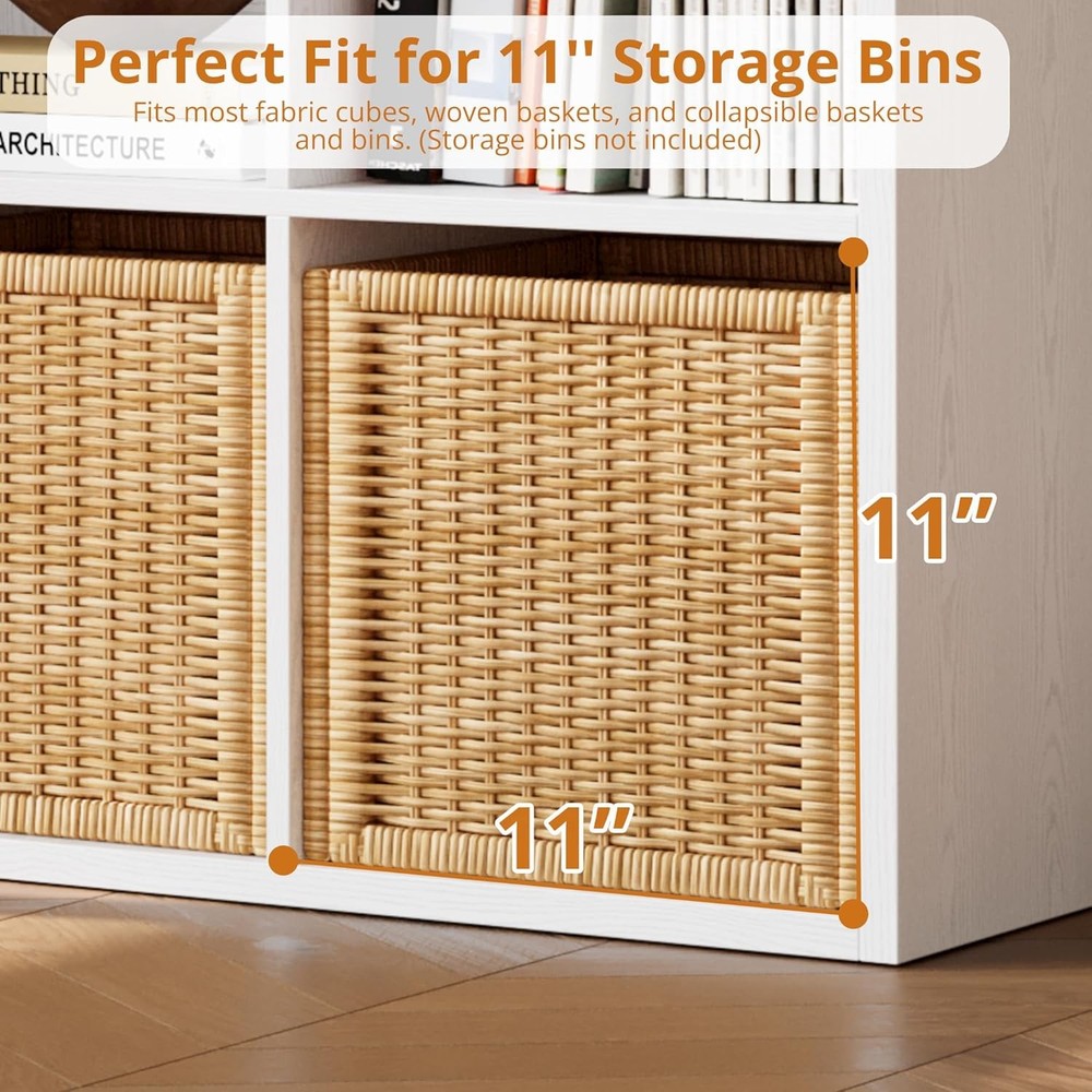 IROCNK Bookshelf 8-Cube Storage Cube Shelf Organizer Extra Thick Frame