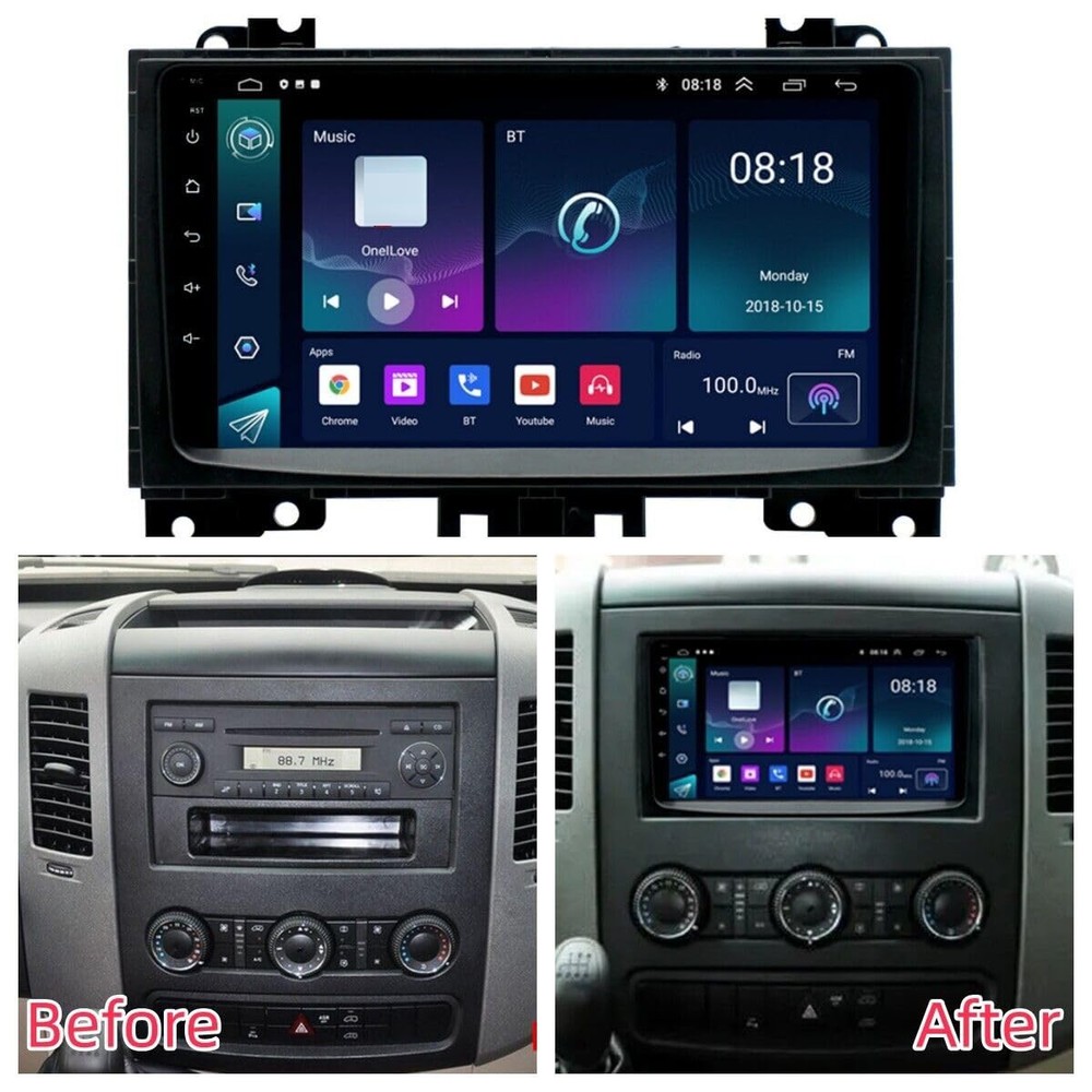 Android 13 Double Din Car Stereo Sprinter 2006-2017 9 Inch HD GPS Bluetooth