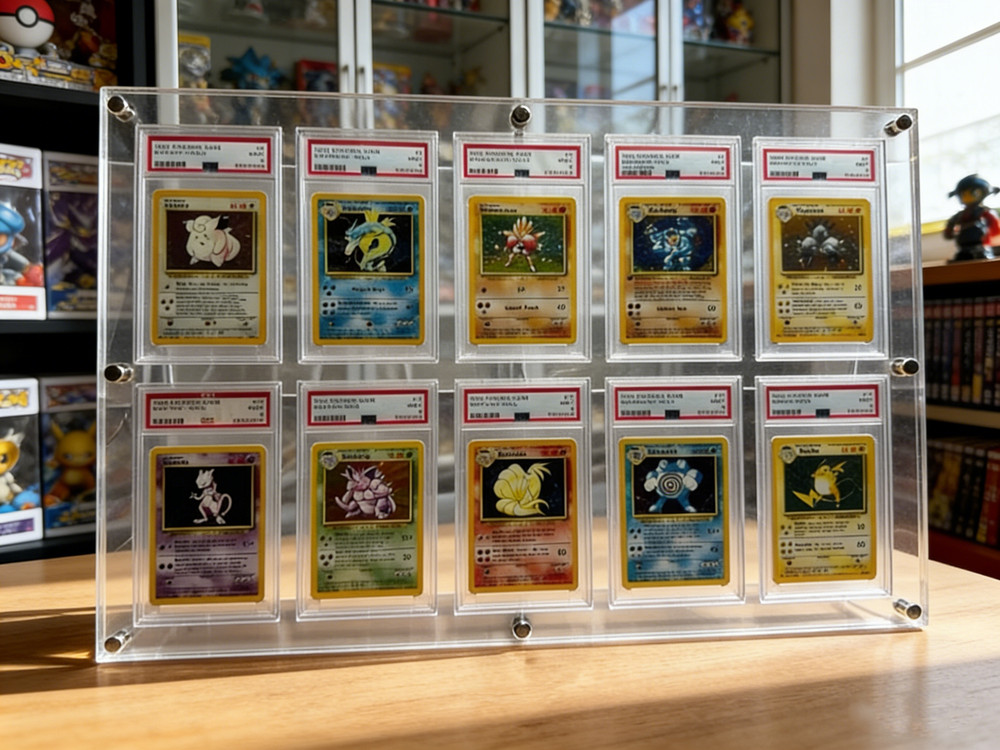 3/10 Slots Trading Card Display Frames Hard Acrylic Card Cases Card Protector