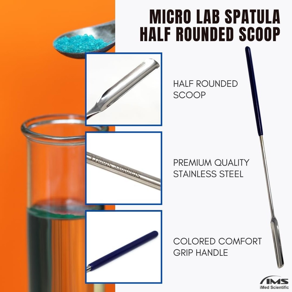 Multipurpose Micro Lab Scoop Half Rounded 9-inch Spoon Spatula Sampler