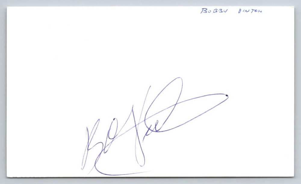Bobby Vinton Signed Index Card - Music