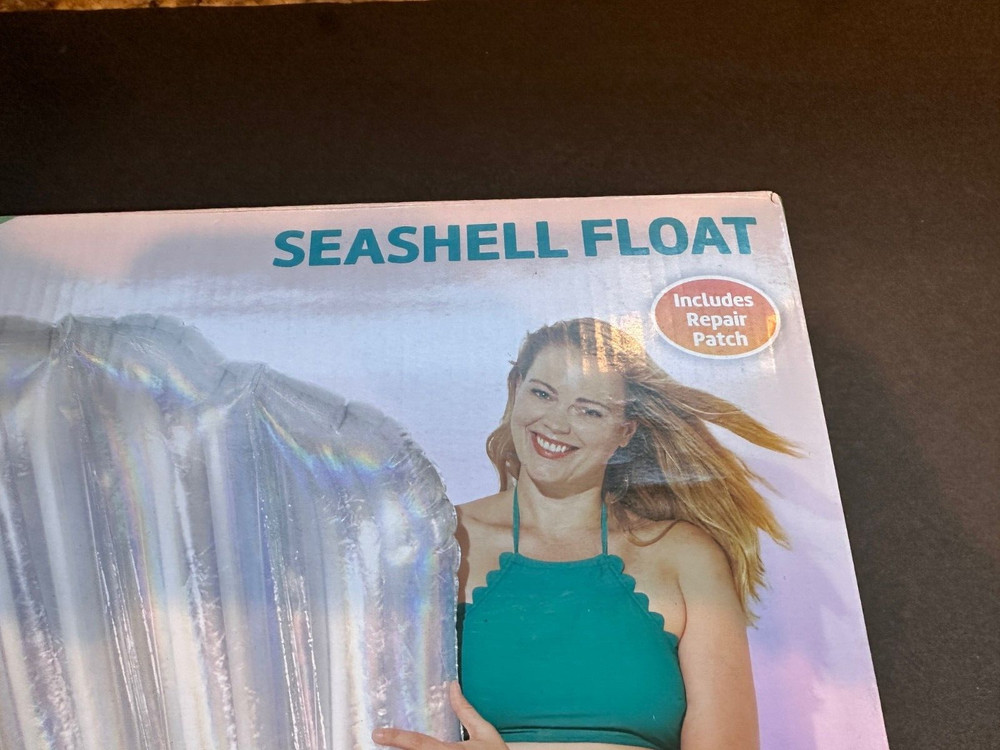 PlayDay 4' 3" Long Iridescent Seashell Swimming Pool Float (NIB)