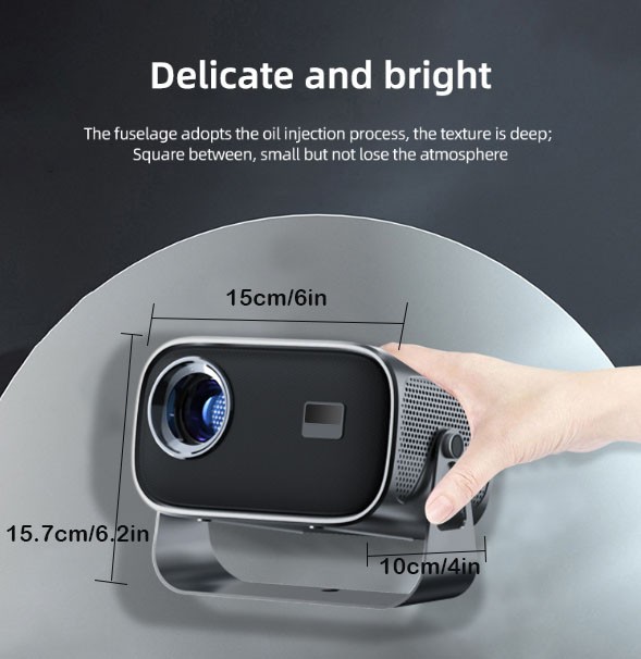 "Portable Cloud Projector 720P HD, 4K Decoding, WiFi & Bluetooth