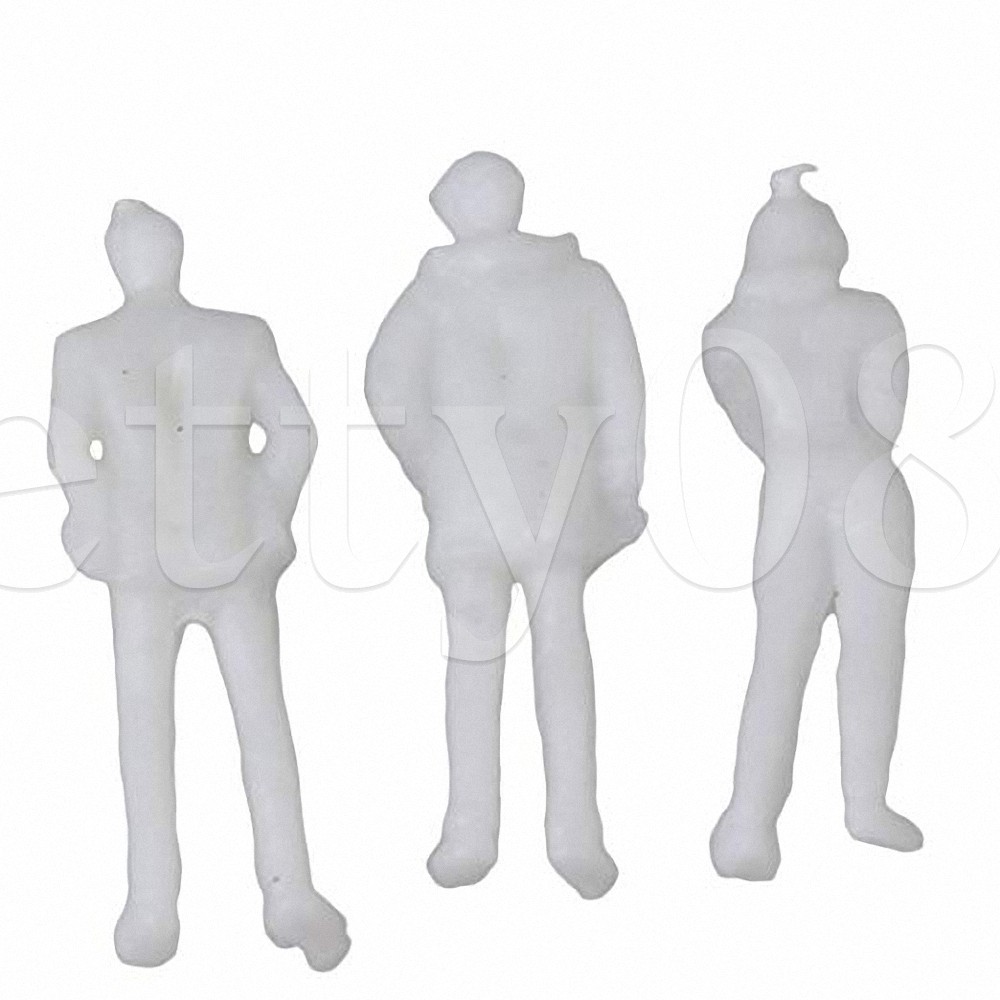 100pcs White Model People Figures 1:100 for Model Train Layouts Project Models