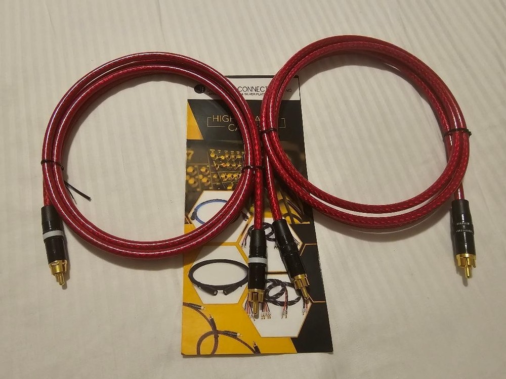 Liberty Cable Red digital dual shield translucent RCA to RCA Cable