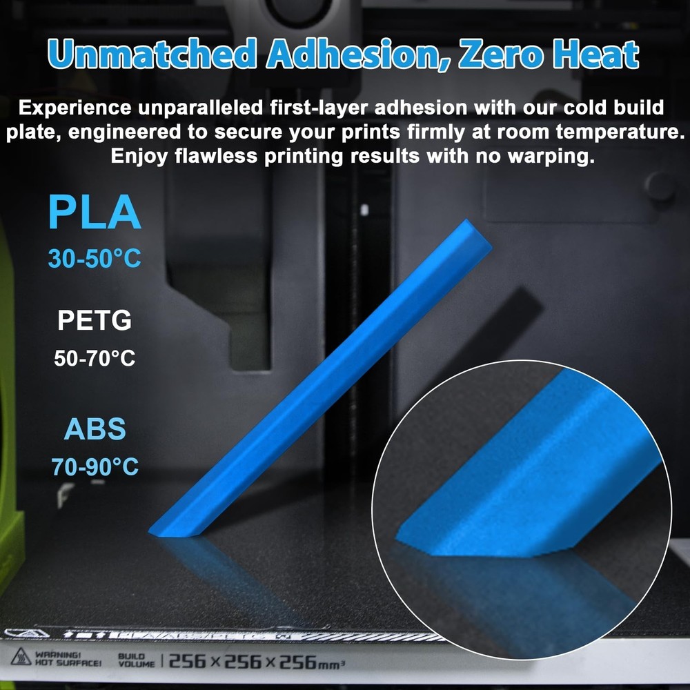 PEI Cool Plate with QR Code for Bambu Lab, Low Temperature Cold Plate PLA Pla...