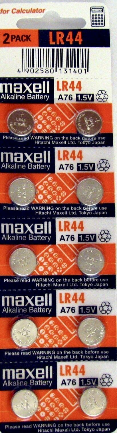 LR44 Maxell (10 piece) LR44 MAXELL A76 L1154 AG13 357 New Alkaline Battery