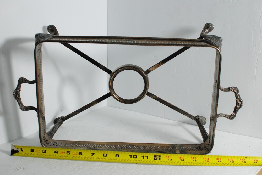 Vintage Silver Plated Footed Rectangular Casserole Serving Tray with Lid 14.25