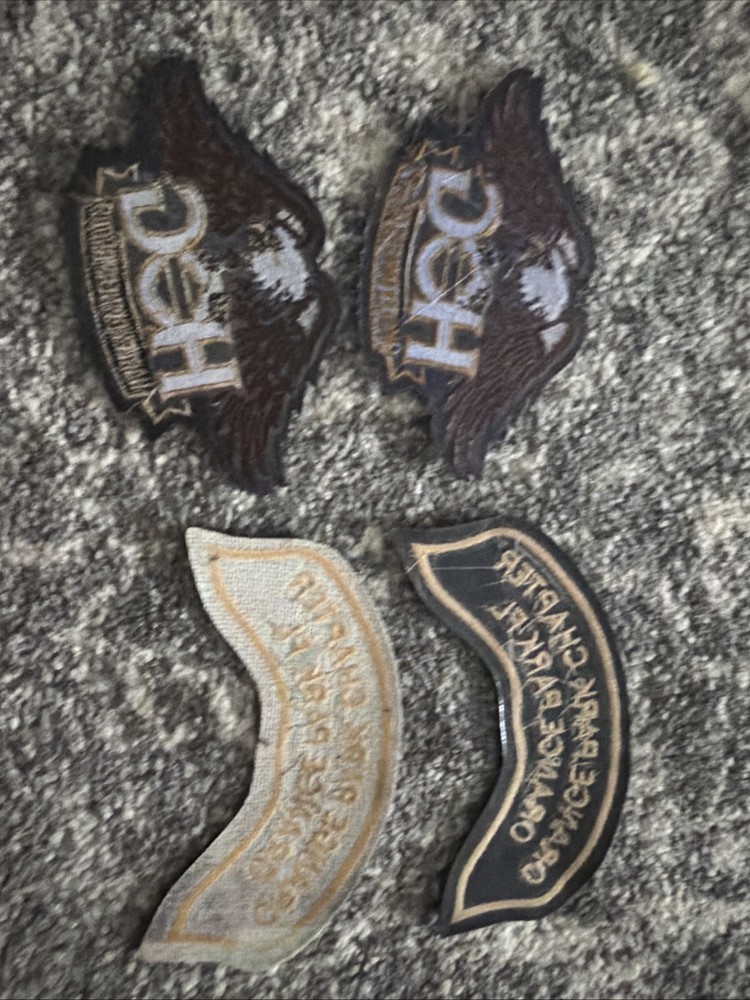 (4) Harley-Davidson Eagle Gold HOG Patch Harley Owners Group Iron On 3”x5”