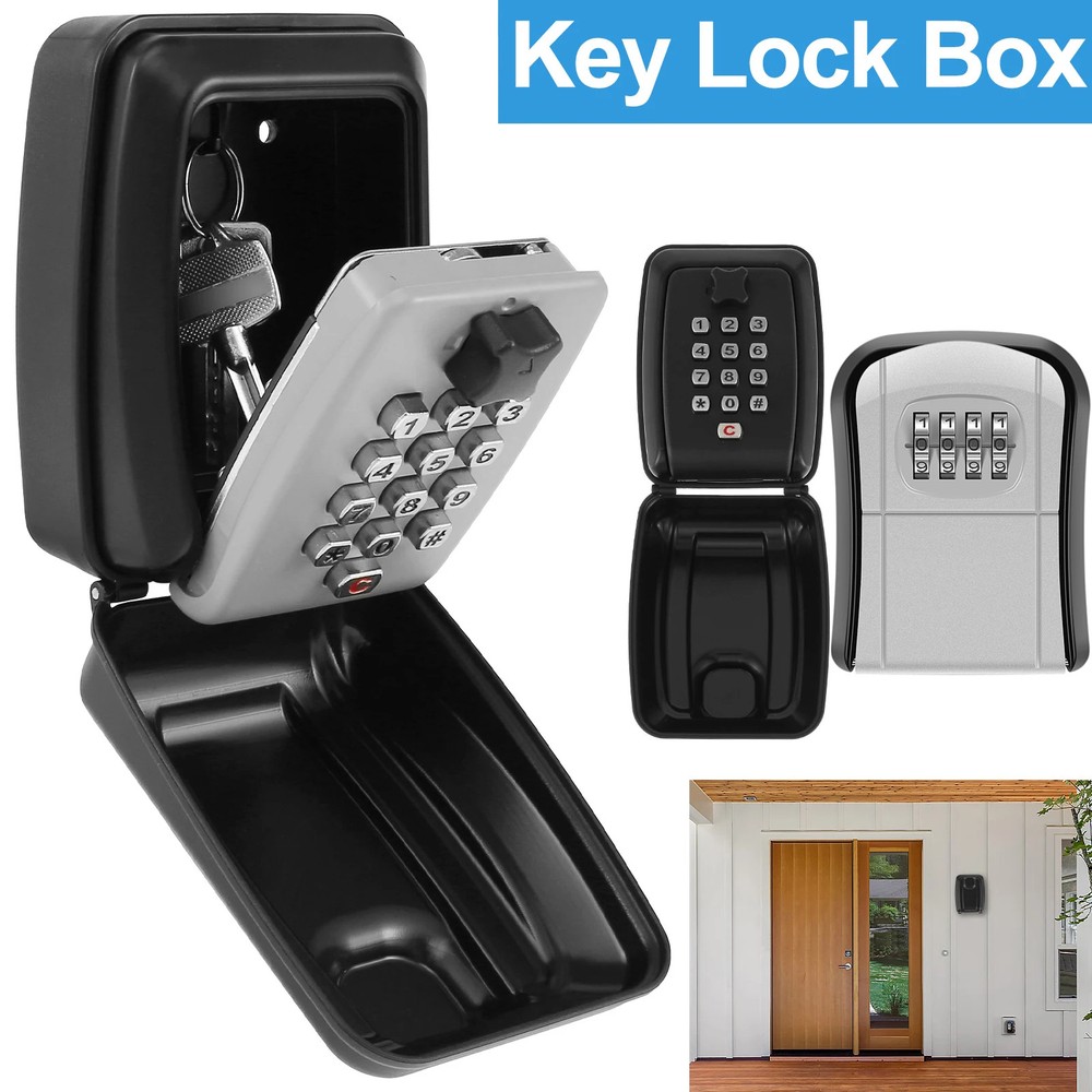 Key Lock Box Wall-Mount Secret Code Security Key Safe Secret Organizer Box No Ke