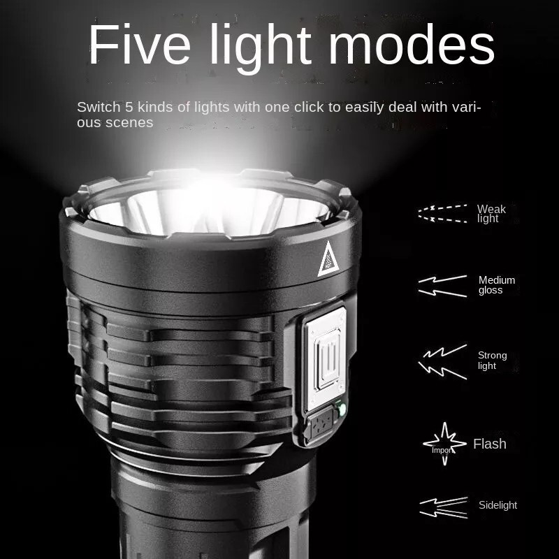 Super Bright 12000000LM Torch 8 LED Flashlight USB Rechargeable Tactical lights