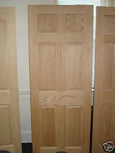 Red Oak 6 Panel Traditional Raised Stain Grade Solid Core Interior Doors Prehung