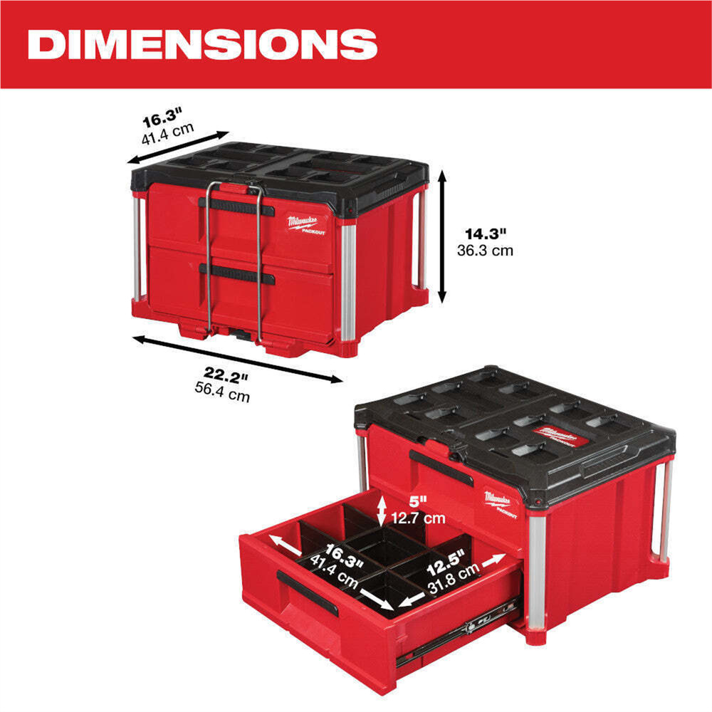 Milwaukee Tool PACKOUT 2-Drawer Tool Box