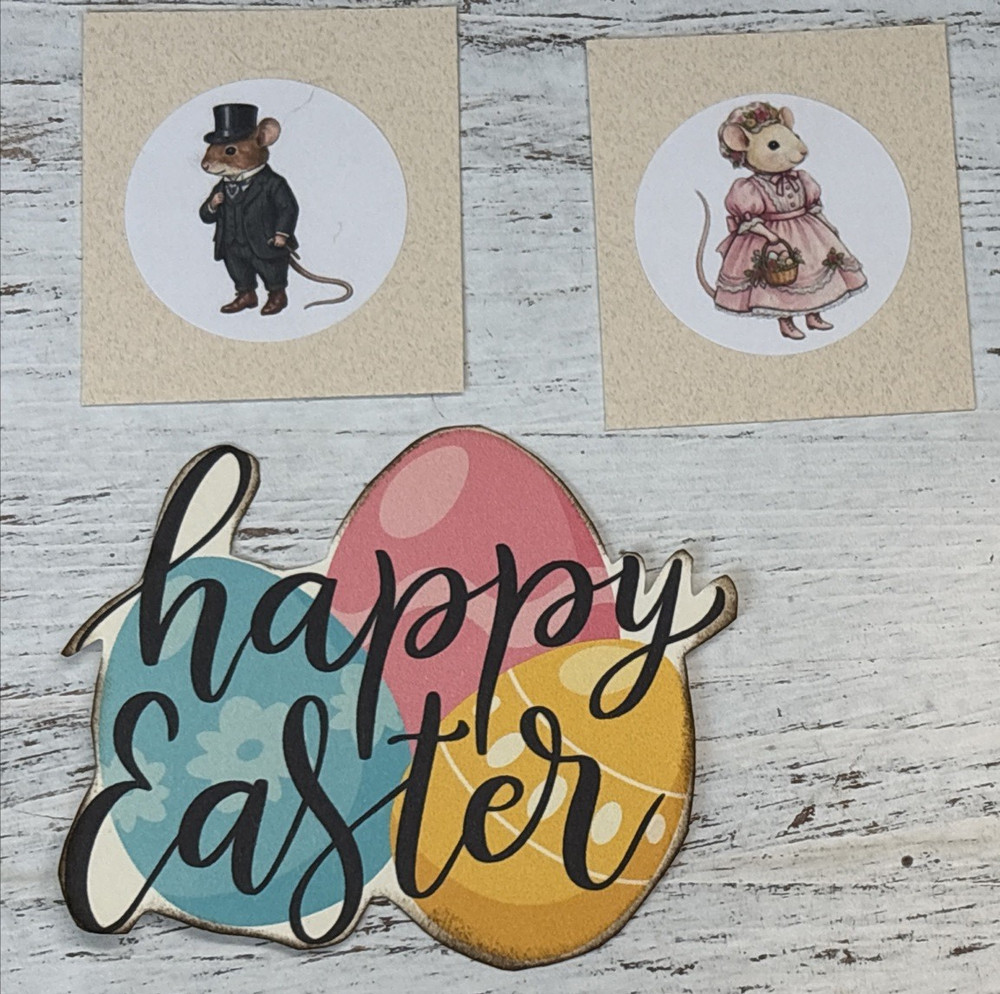 12Pc Easter Mice Ephemera Pack For Scrapbook Junk Journal Mixed Media Crafts