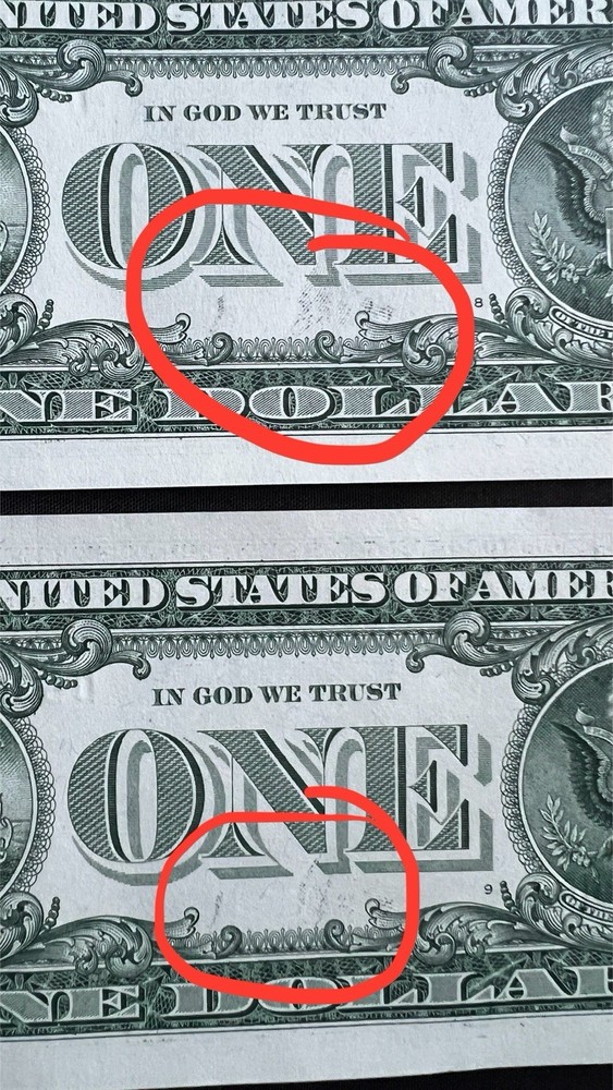 Rare Uncirculated Sequential $1 Bills w/ Multiple Printing Errors - 10 Count
