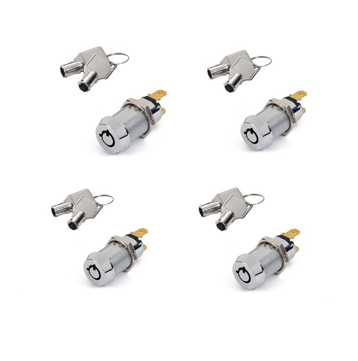 4 ON/OFF Switch Electronic Key Switch Lock Keyed Alike Removable in On or Off