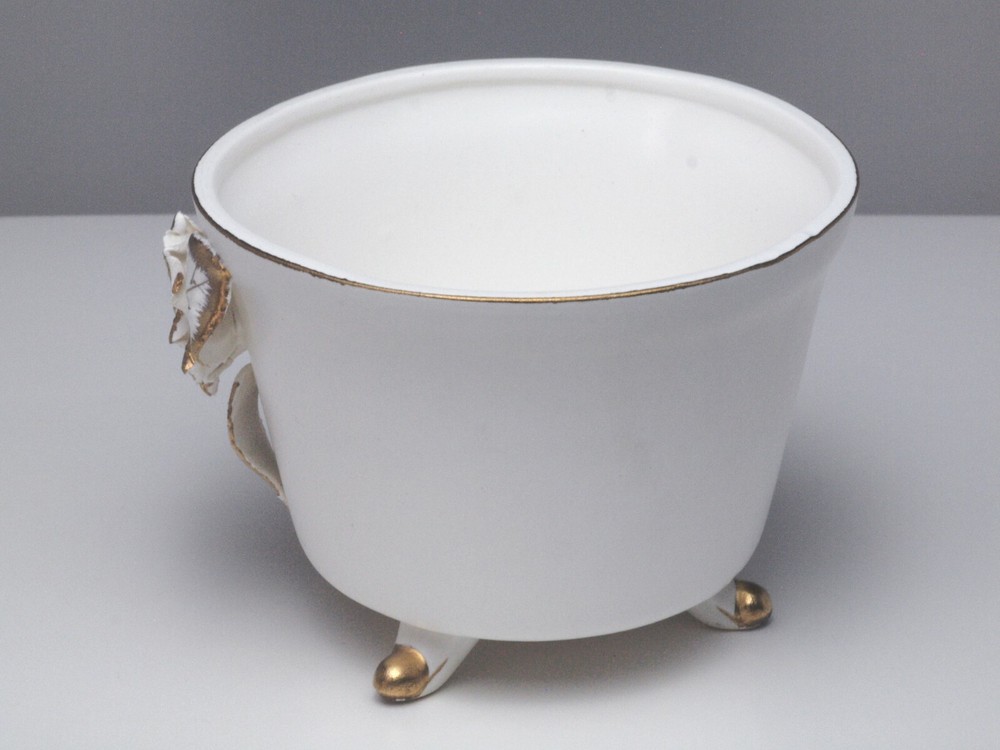 Lefton White/Gold Trim Footed Bowl