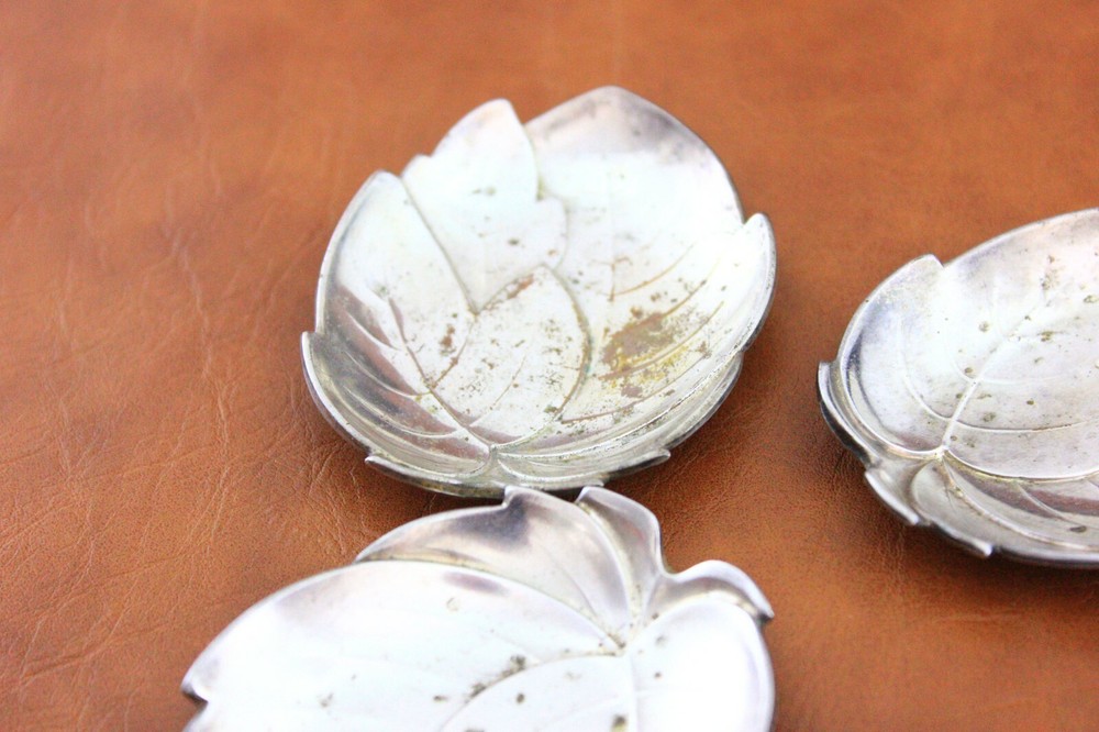 5 Vintage Silver Plated Leaf Dish WMF Germany Candy Trinket Dish 70 CM X 55 CM