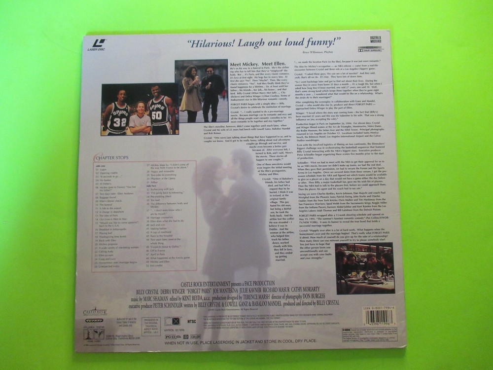forget paris LASERDISC