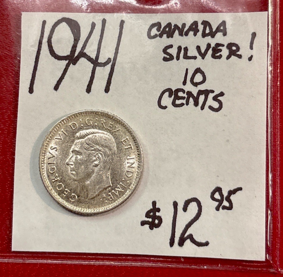1941 Canada Silver! 10 Cent! ENN Coins