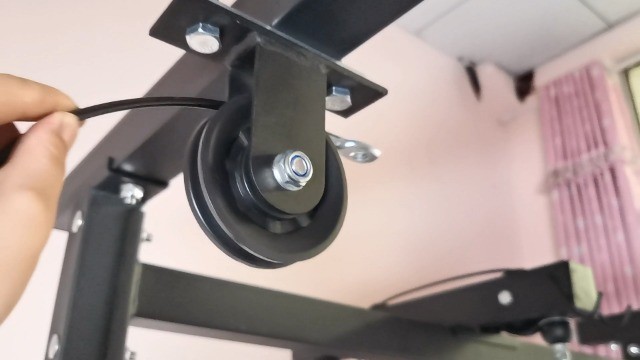 LAT Pulldown Machine Attachment - Dual Pulley System for Home Gym Power Rack