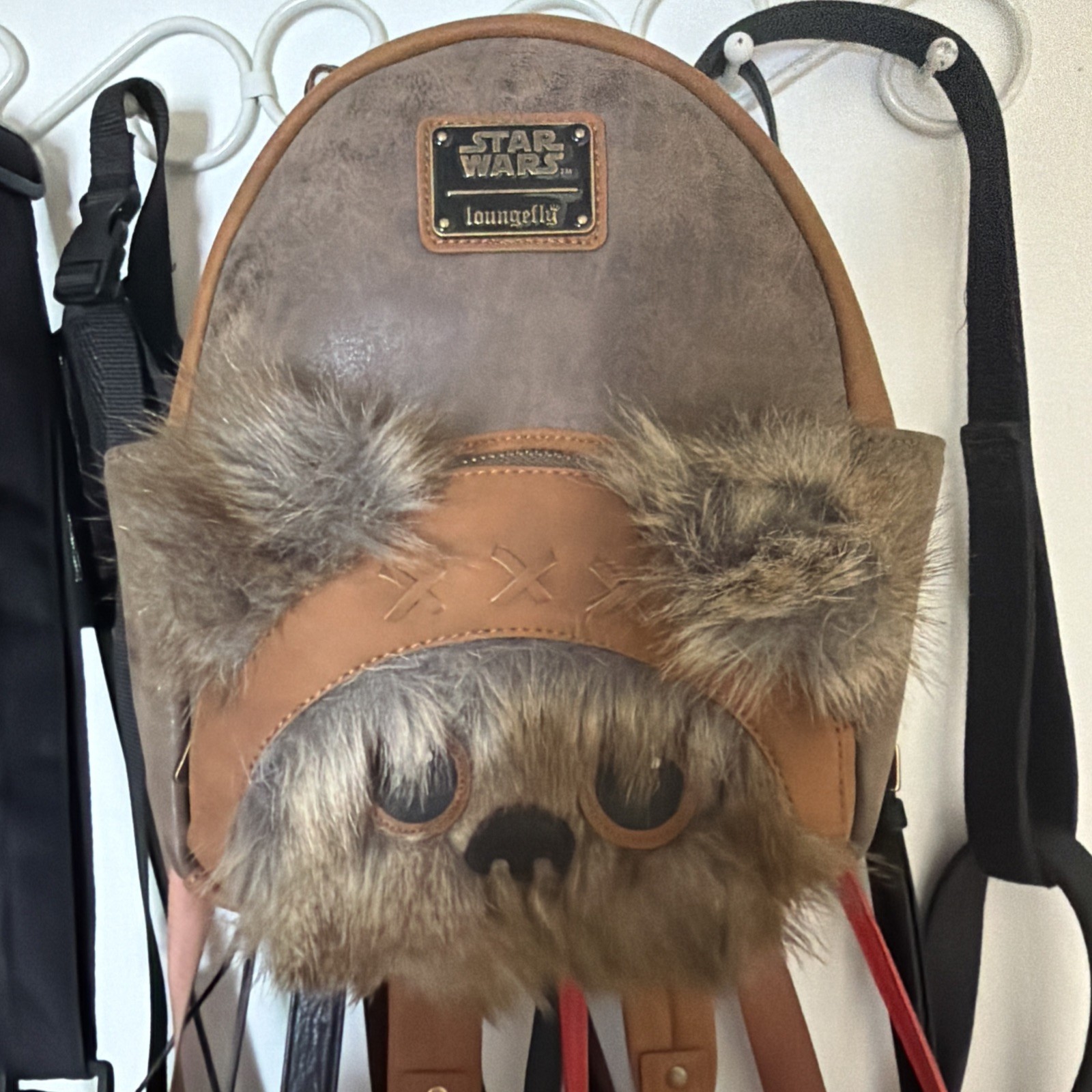 Disney Loungefly Star Wars Wicket Ewok Suede Mini Backpack in Brown - NWT