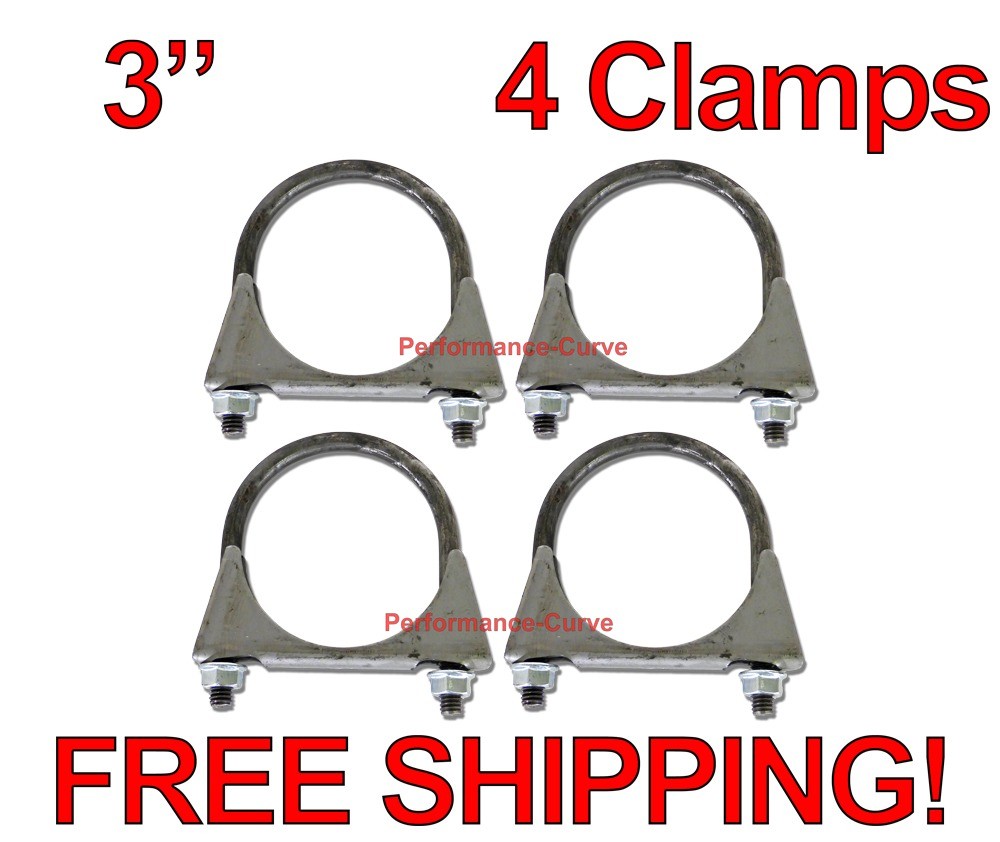 3" Exhaust U-Bolt Clamp - 5/16" Rod - Standard Duty - Saddle Style