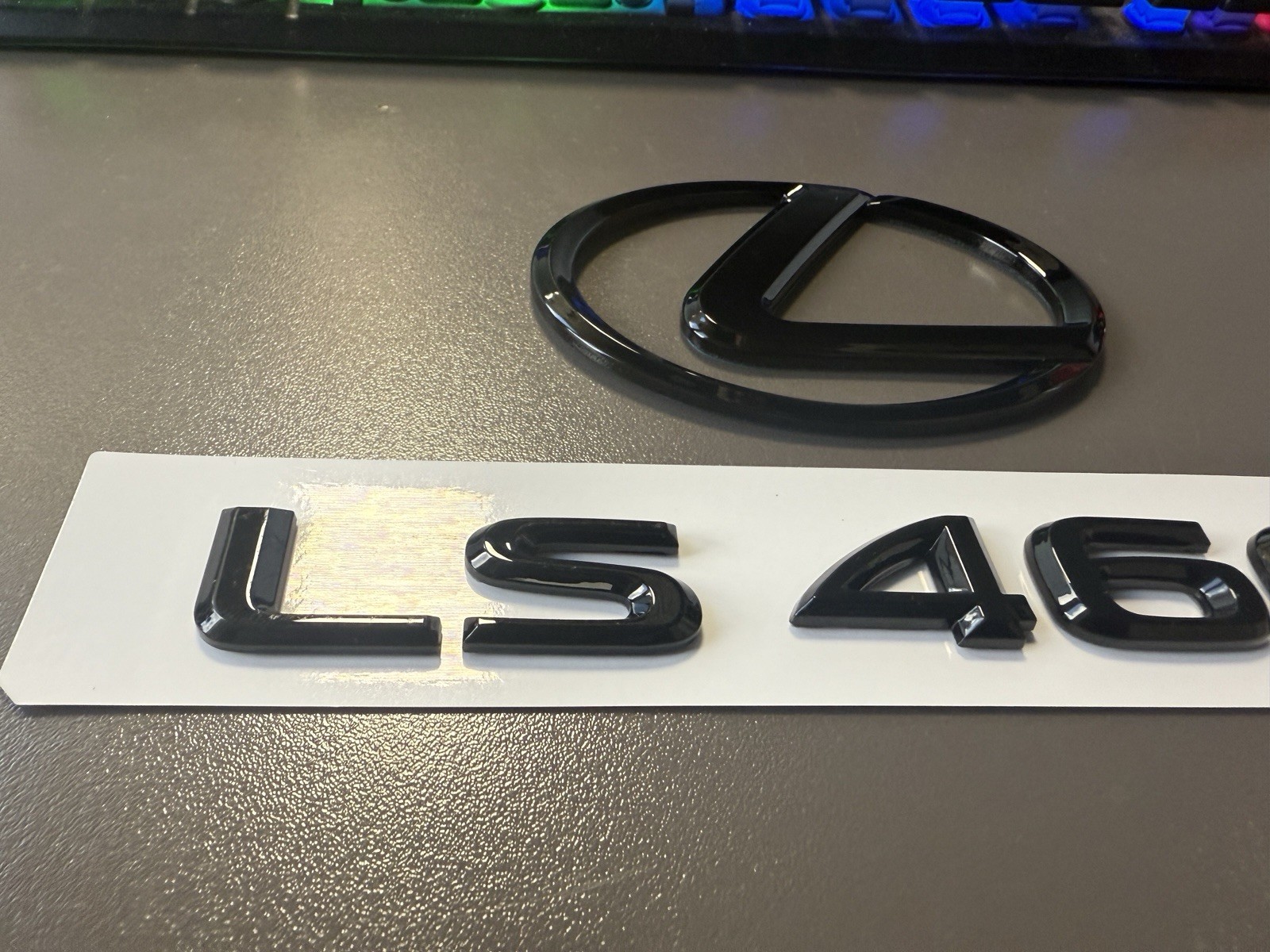 Gloss Black Emblem Logo Trunk Badge fits 2007 to 2017 Lexus LS460 2014 2015 2016