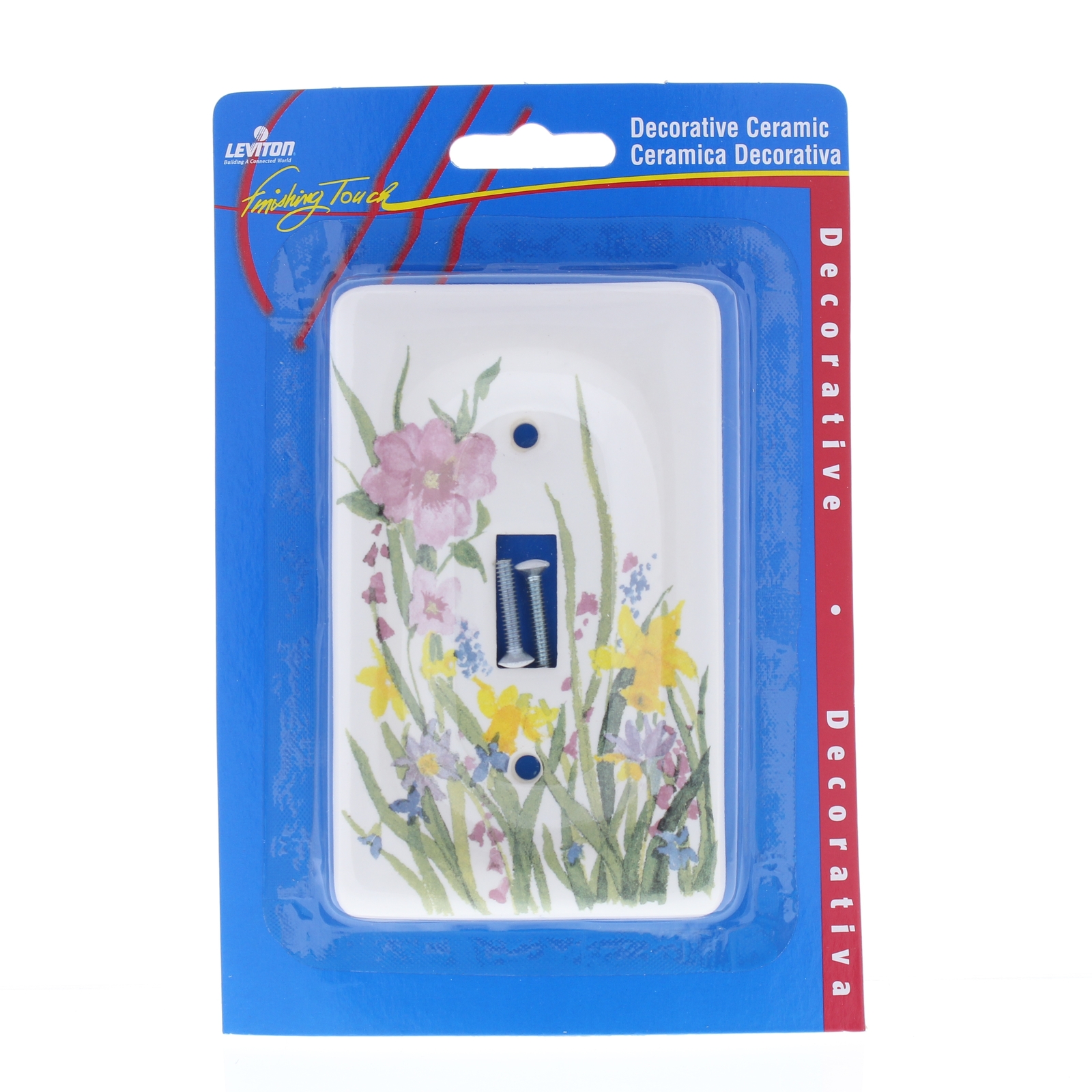 Leviton 1Gang Wildflower Porcelain Toggle Light Switch Cover Wallplate 89501-WFL