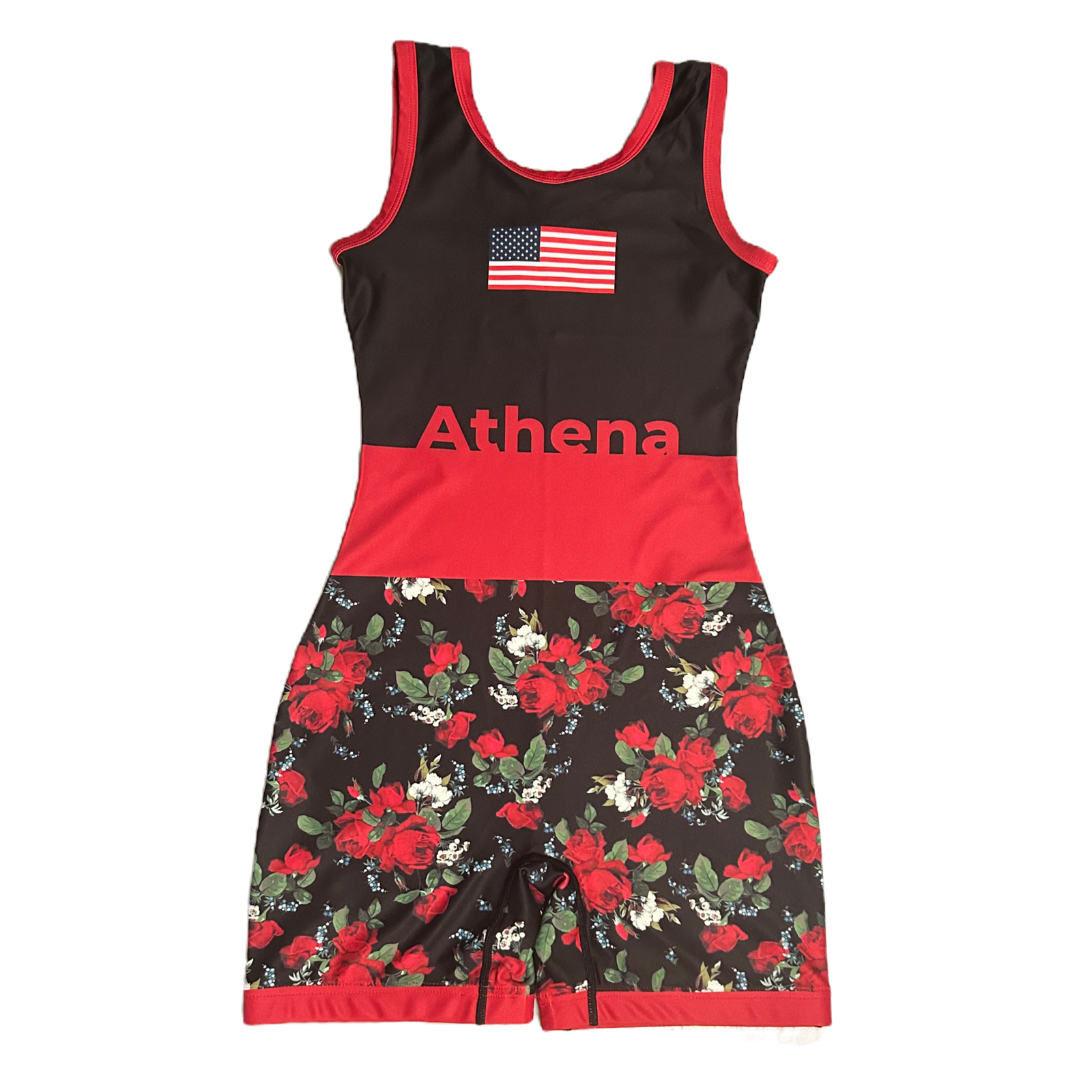 Athena Wrestling - Red Rose Womens/Girls Singlet
