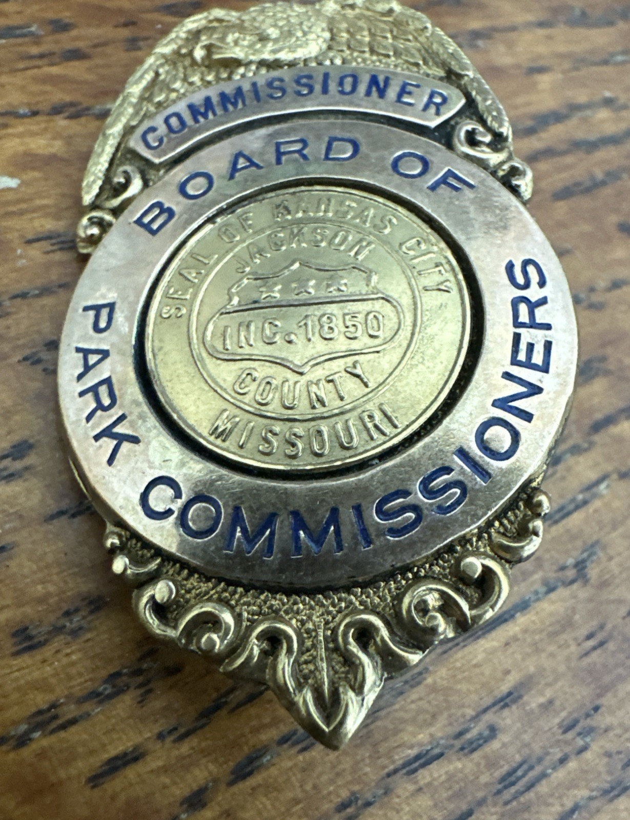 Vintage Antique Obsolete Board Of Park Commissioners Badge Kansas City