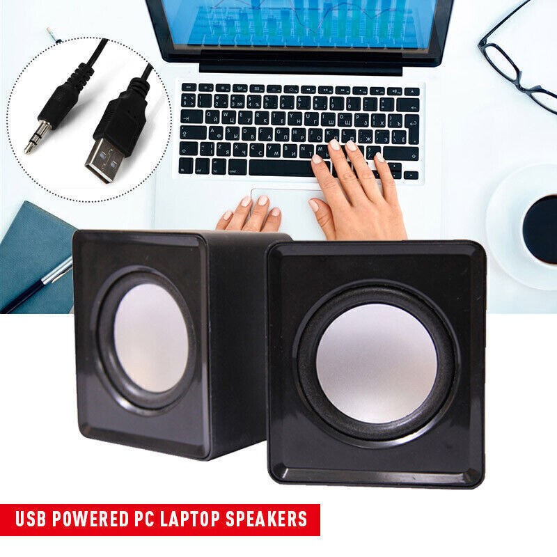 3.5mm Jack USB Wired Computer Speaker Stereo For PC Laptop Notebook Desktop FFpR