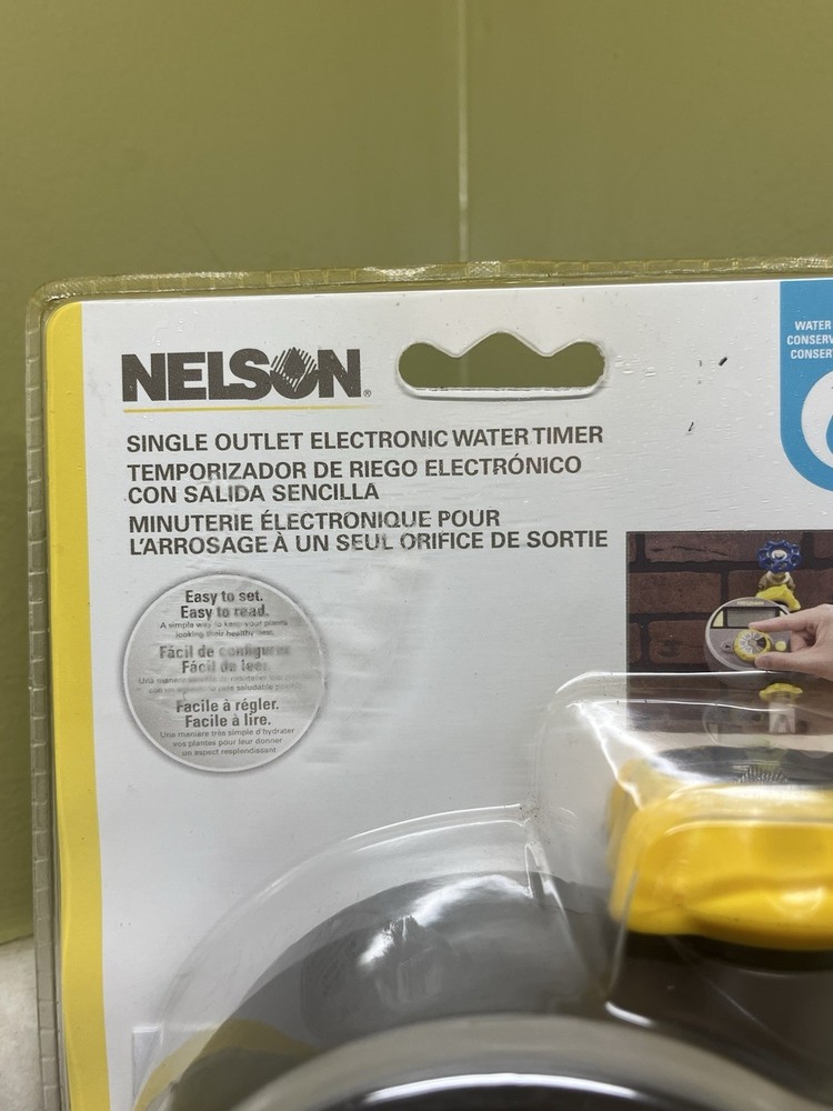 Nelson Single Outlet Electronic Water Timer LCD Screen Customizable New