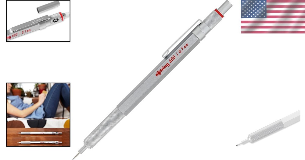600 Precision Silver Mechanical Pencil 0.7mm