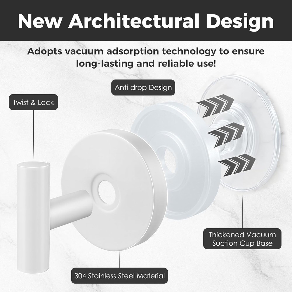Shower Hooks for Inside Shower,No-Drill Removable&Reusable Towel Hooks
