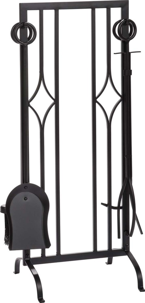 Dagan Five Piece Fireplace Tool Set, Black